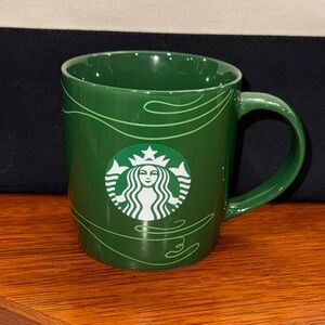 2010 Starbucks Coffee Co. Green Swirls 12oz Coffee Tea Cup Mug